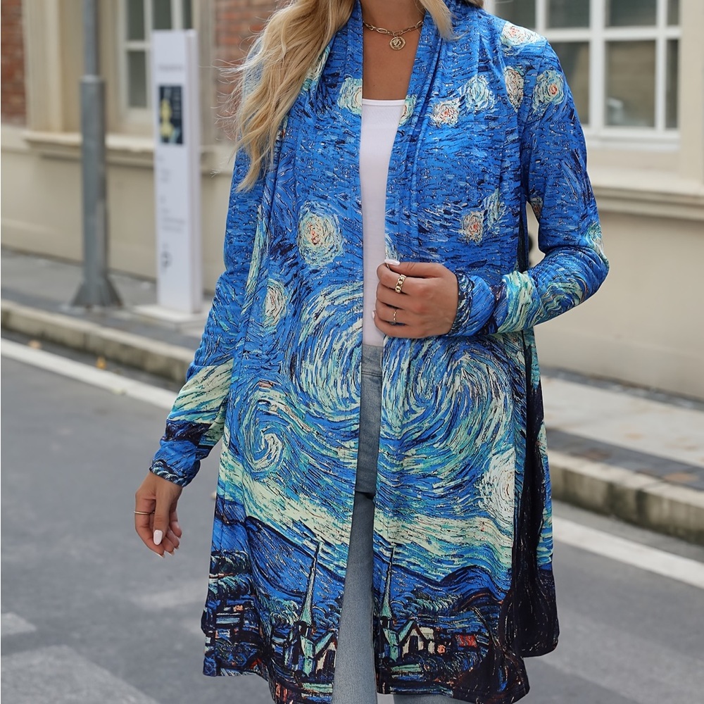 Van Gogh Print Cardigan
